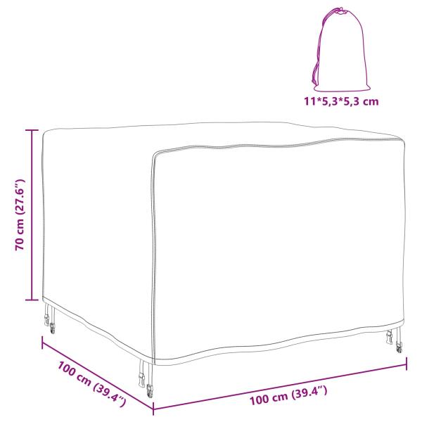 Gartenmöbelabdeckung Schwarz 100 x 100 x 70 cm 420D