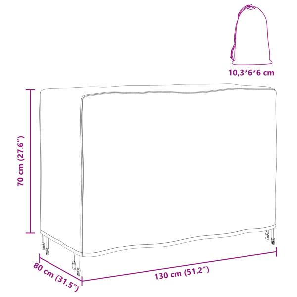 Gartenmöbelabdeckung Schwarz 130 x 80 x 70 cm 210D