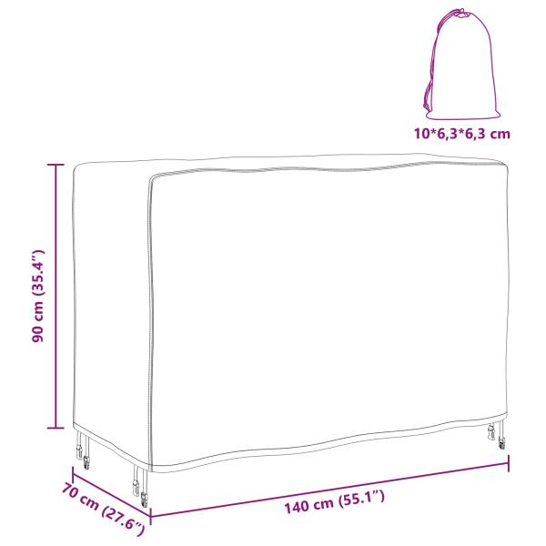 Gartenmöbelabdeckung Schwarz 140 x 70 x 90 cm 600D