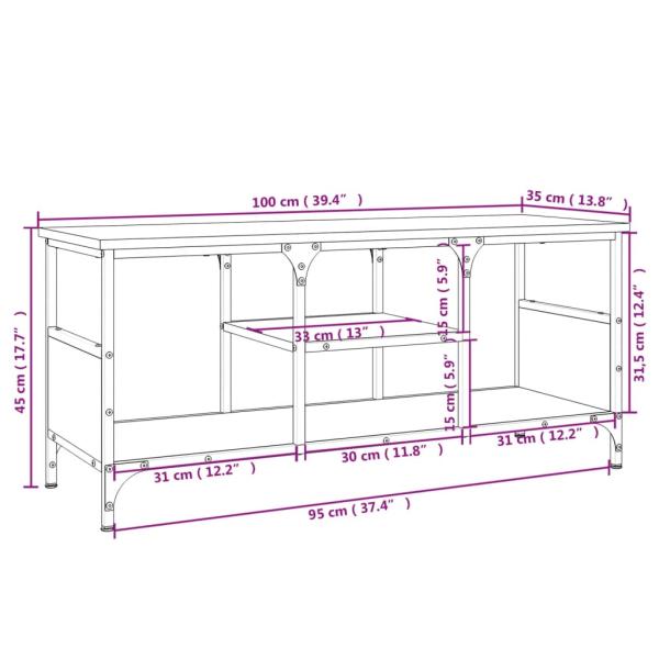 TV-Schrank Sonoma-Eiche 100x35x45 cm Holzwerkstoff & Eisen