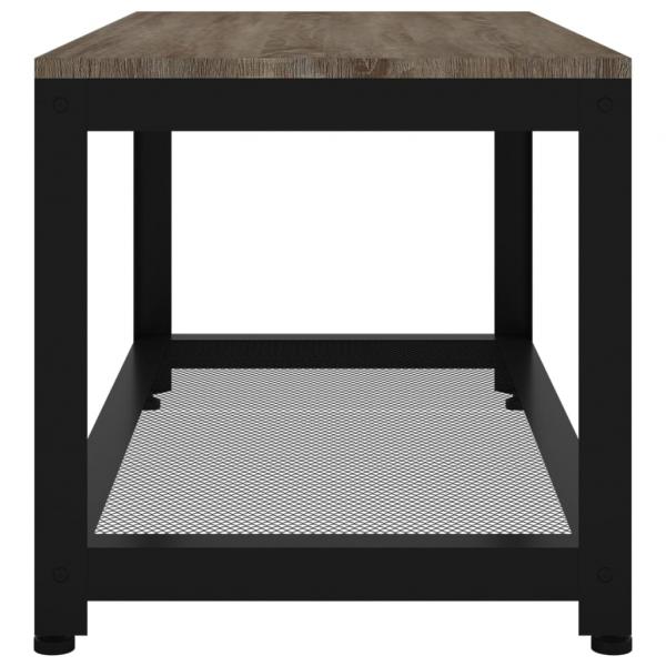 Couchtisch Grau und Schwarz 90x45x45 cm MDF und Eisen