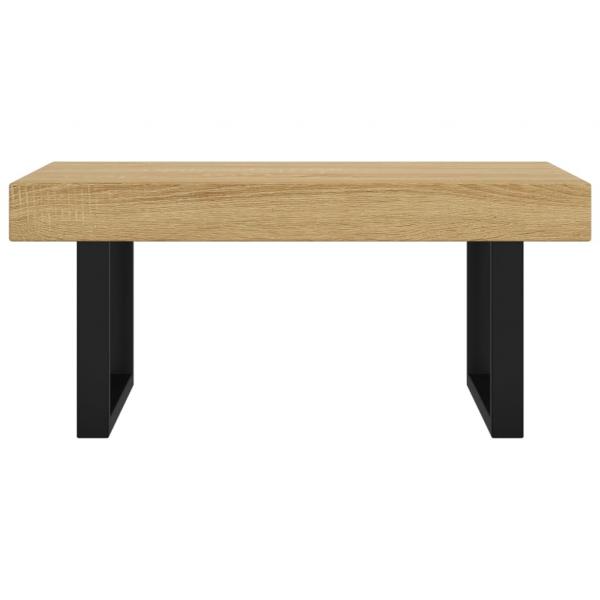 Couchtisch Hellbraun und Schwarz 90x45x40 cm MDF und Eisen