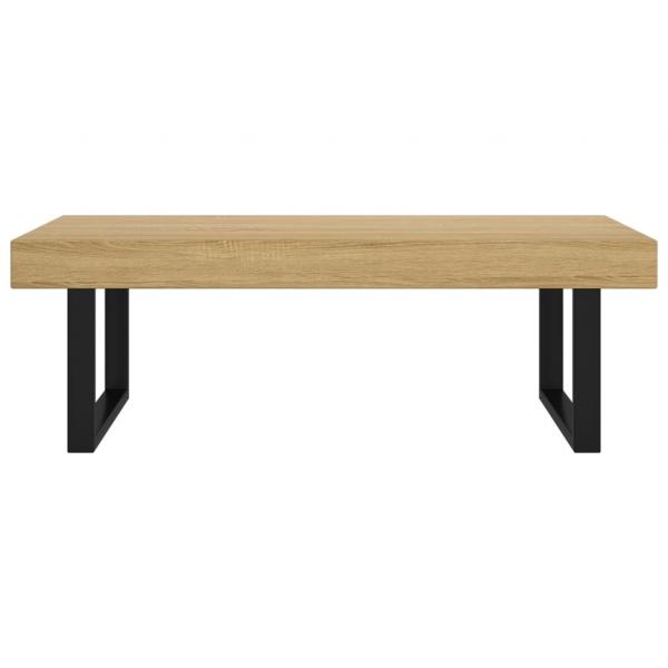 Couchtisch Hellbraun und Schwarz 120x60x40 cm MDF und Eisen