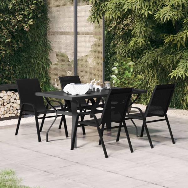 ARDEBO.de - 5-tlg. Garten-Essgruppe Schwarz
