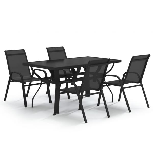 5-tlg. Garten-Essgruppe Schwarz