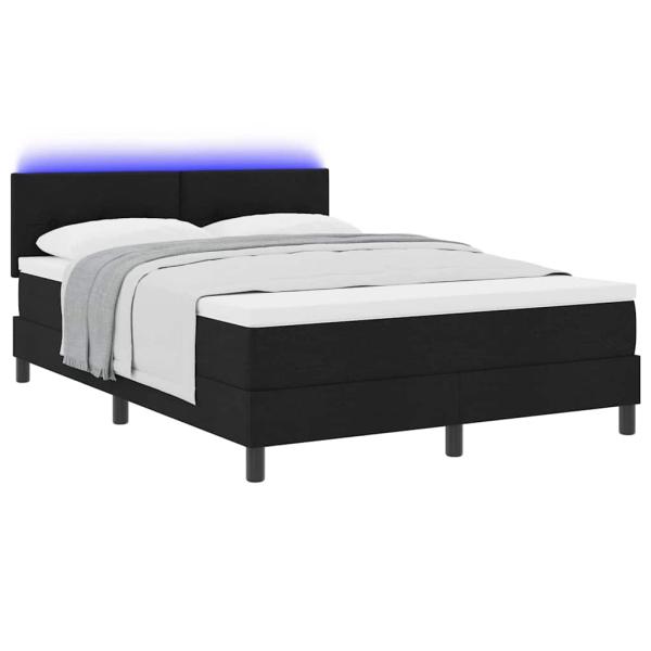 Boxspringbett mit Matratze Schwarz 160 x 200 cm Stoff