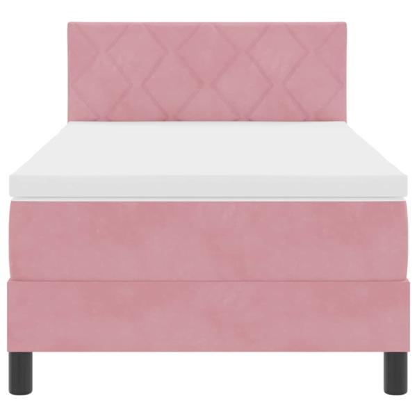 Boxspringbett mit Matratze mit Kopfteil Rosa 100 x 200 cm Samt