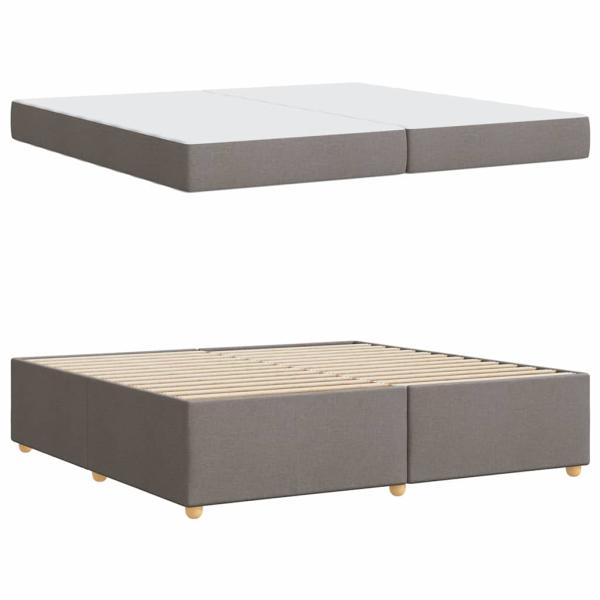 Bettgestell mit Matratze Taupe 200 x 200 cm Stoff