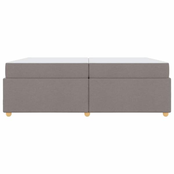 Bettgestell mit Matratze Taupe 200 x 200 cm Stoff