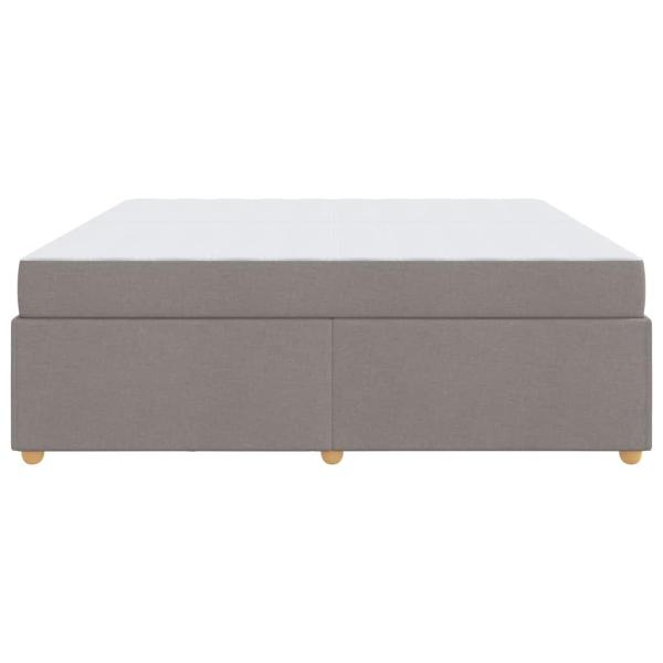 Bettgestell mit Matratze Taupe 200 x 200 cm Stoff
