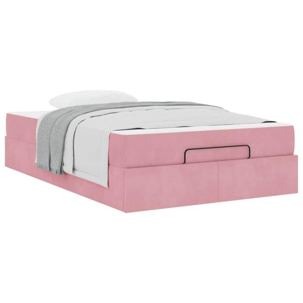 Bettgestell mit Matratze mit Speicher Rosa 120 x 200 cm Samt