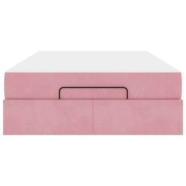 Bettgestell mit Matratze mit Speicher Rosa 120 x 200 cm Samt