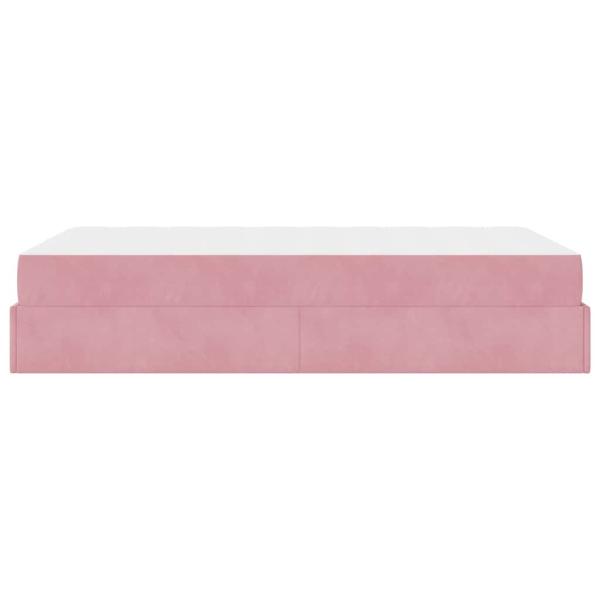Bettgestell mit Matratze mit Speicher Rosa 120 x 200 cm Samt