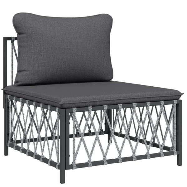 ARDEBO.de - 6-tlg. Garten-Lounge-Set mit Kissen Anthrazit Stahl