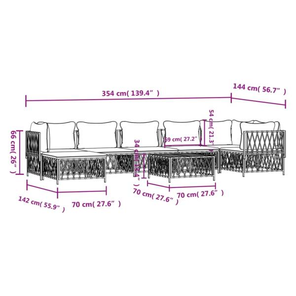 ARDEBO.de - 8-tlg. Garten-Lounge-Set mit Kissen Anthrazit Stahl