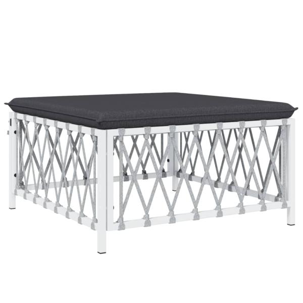 ARDEBO.de - 6-tlg. Garten-Lounge-Set mit Kissen Weiß Stahl