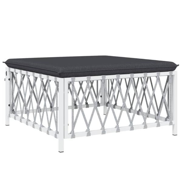 ARDEBO.de - 5-tlg. Garten-Lounge-Set mit Kissen Weiß Stahl