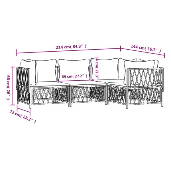 ARDEBO.de - 4-tlg. Garten-Lounge-Set mit Kissen Anthrazit Stahl
