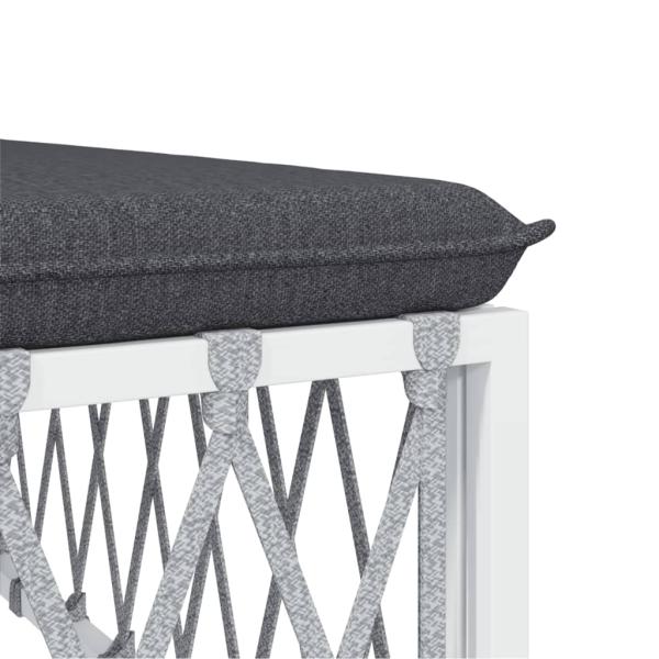 ARDEBO.de - 5-tlg. Garten-Lounge-Set mit Kissen Weiß Stahl