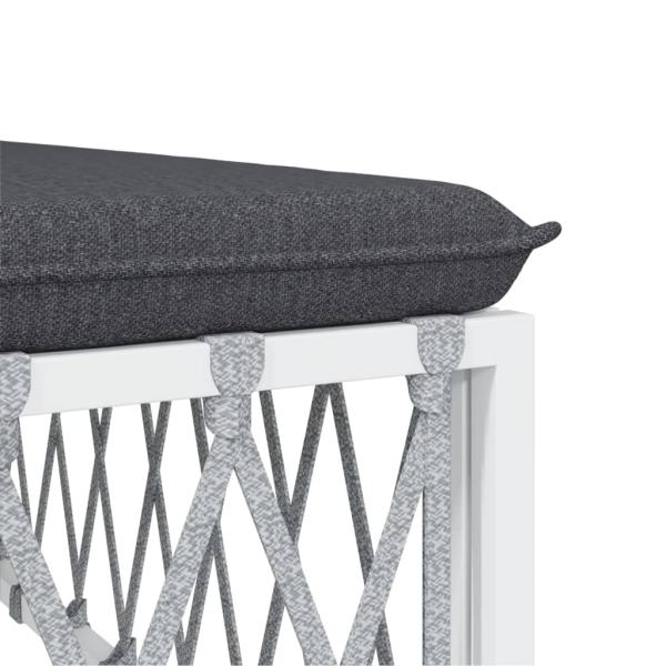 ARDEBO.de - 7-tlg. Garten-Lounge-Set mit Kissen Weiß Stahl