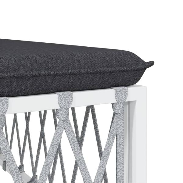 ARDEBO.de - 8-tlg. Garten-Lounge-Set mit Kissen Weiß Stahl