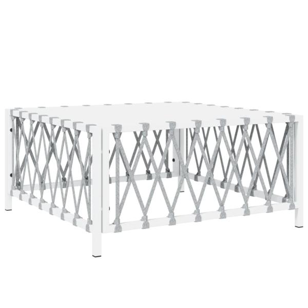 ARDEBO.de - 8-tlg. Garten-Lounge-Set mit Kissen Weiß Stahl