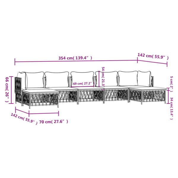 ARDEBO.de - 7-tlg. Garten-Lounge-Set mit Kissen Anthrazit Stahl