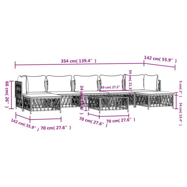 ARDEBO.de - 8-tlg. Garten-Lounge-Set mit Kissen Anthrazit Stahl