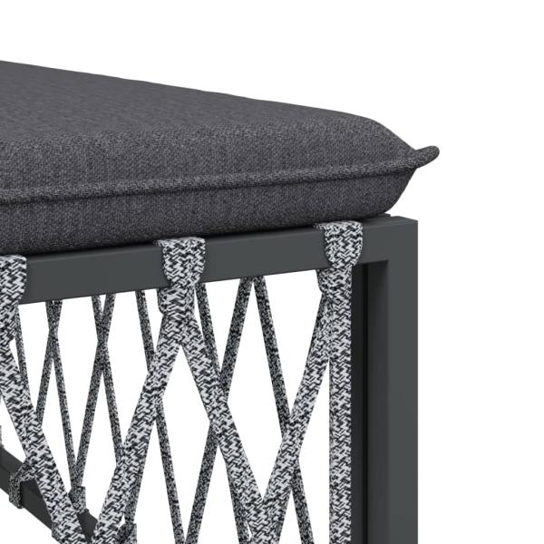 ARDEBO.de - 8-tlg. Garten-Lounge-Set mit Kissen Anthrazit Stahl