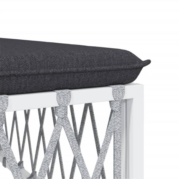 ARDEBO.de - 7-tlg. Garten-Lounge-Set mit Kissen Weiß Stahl