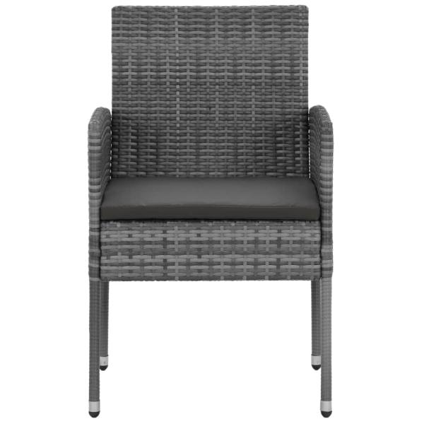 5-tlg. Garten-Essgruppe Poly Rattan Grau