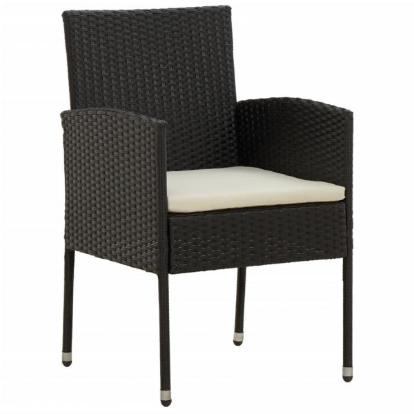 9-tlg. Garten-Essgruppe Poly Rattan Schwarz