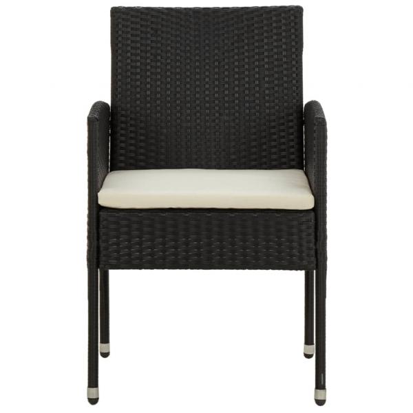 9-tlg. Garten-Essgruppe Poly Rattan Schwarz