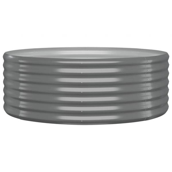 Hochbeet Pulverbeschichteter Stahl 100x100x36 cm Grau