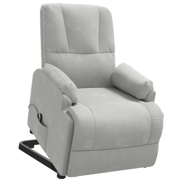 Relaxsessel mit Aufstehhilfe Hellgrau Wildleder-Optik