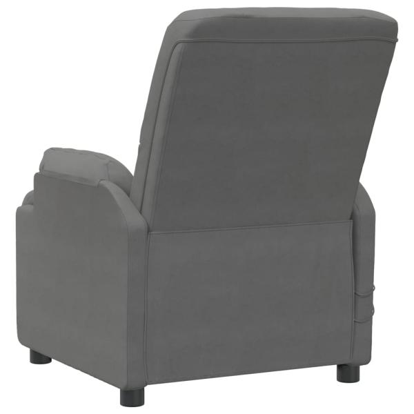 Massagesessel mit Aufstehhilfe Dunkelgrau Wildleder-Optik