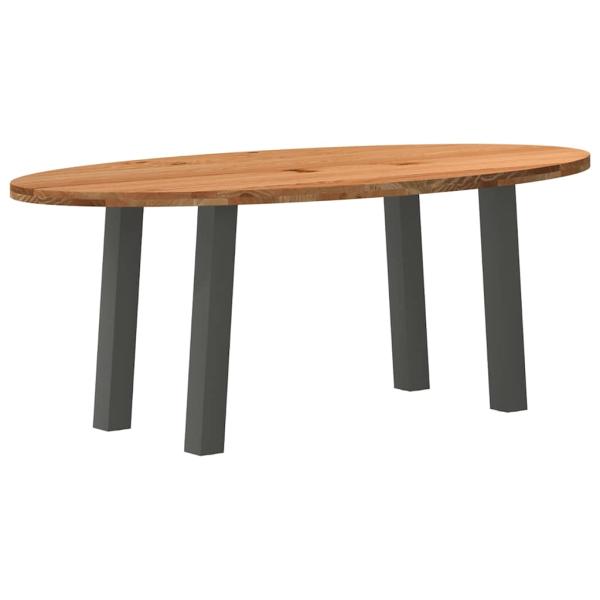 ARDEBO.de - Esstisch Hellbraun 200x100x74 cm Massivholz Eiche Oval