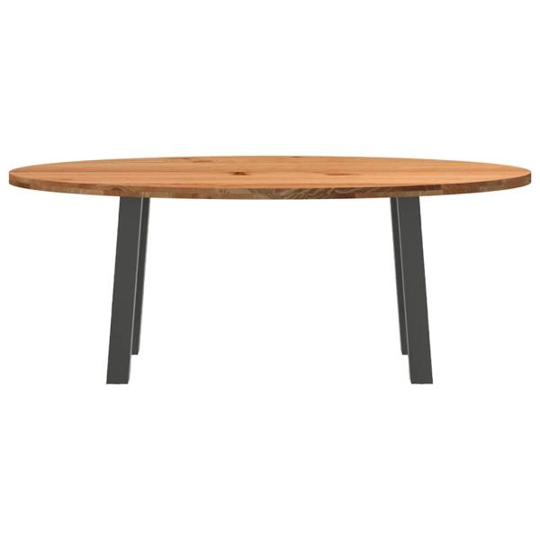 Esstisch Hellbraun 200x100x74 cm Massivholz Eiche Oval