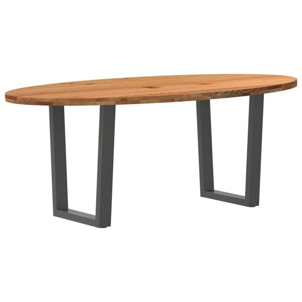 ARDEBO.de - Esstisch Hellbraun 200x100x74 cm Massivholz Eiche Oval