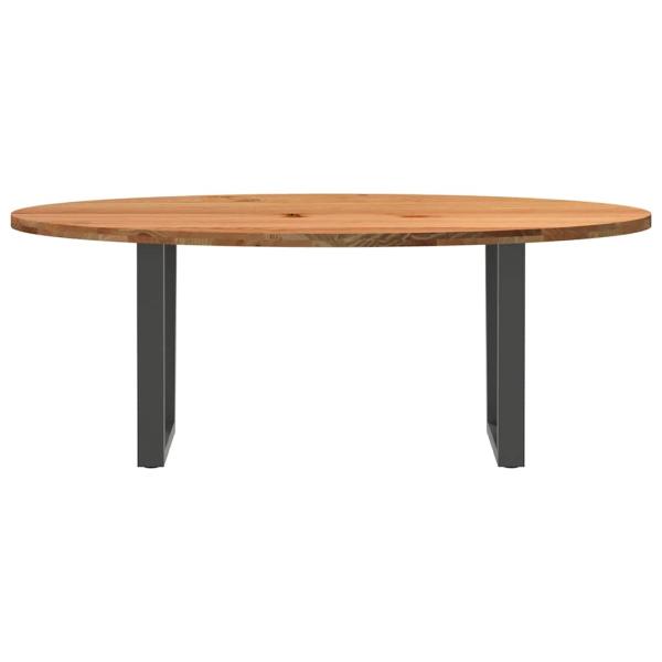 Esstisch Hellbraun 200x100x74 cm Massivholz Eiche Oval