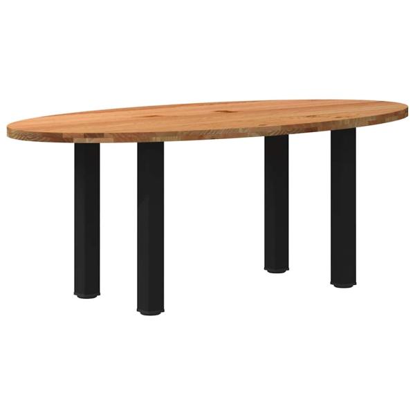 Esstisch Hellbraun 200x100x74 cm Massivholz Eiche Oval