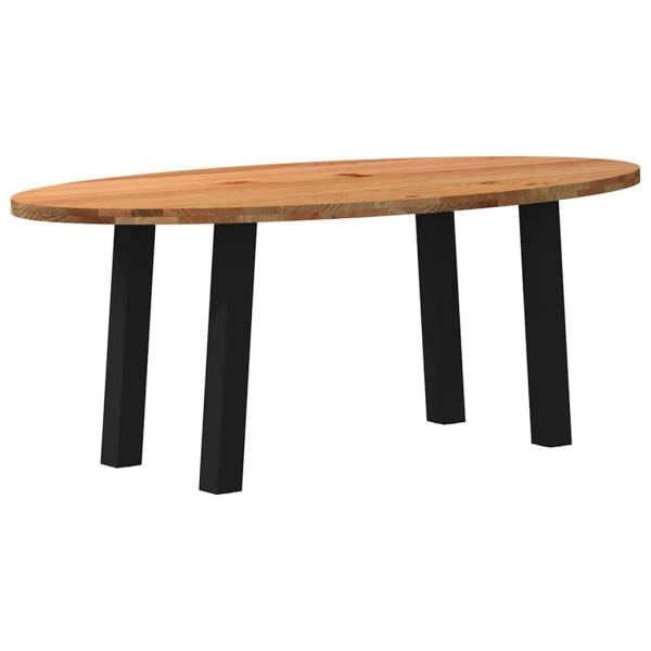 Esstisch Hellbraun 200x100x74 cm Massivholz Eiche Oval