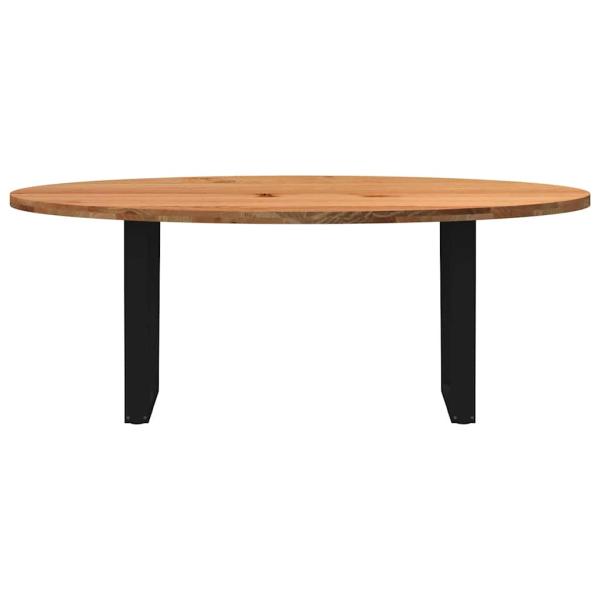 Esstisch Hellbraun 200x100x74 cm Massivholz Eiche Oval