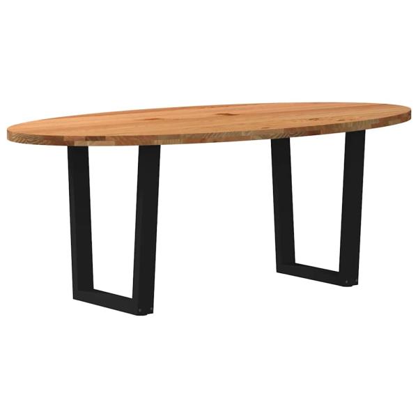 Esstisch Hellbraun 200x100x74 cm Massivholz Eiche Oval