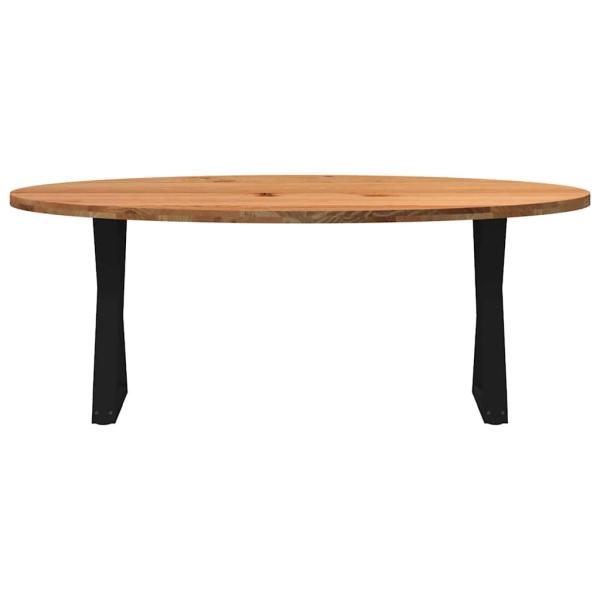 Esstisch Hellbraun 200x100x74 cm Massivholz Eiche Oval
