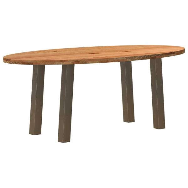 ARDEBO.de - Esstisch Hellbraun 200x100x74 cm Massivholz Eiche Oval