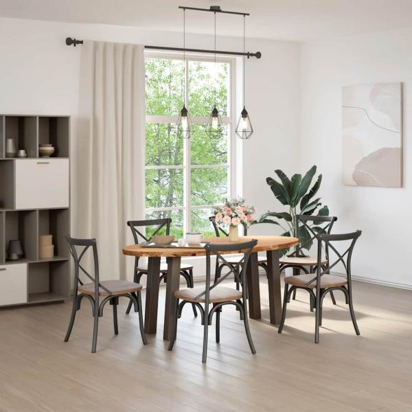 Esstisch Hellbraun 200x100x74 cm Massivholz Eiche Oval