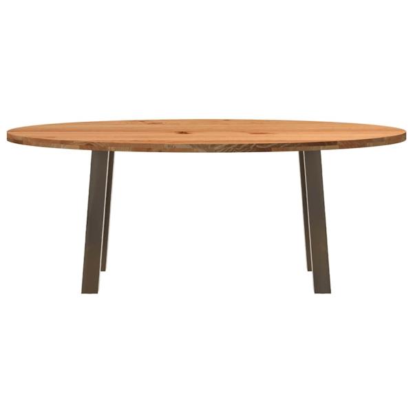 Esstisch Hellbraun 200x100x74 cm Massivholz Eiche Oval