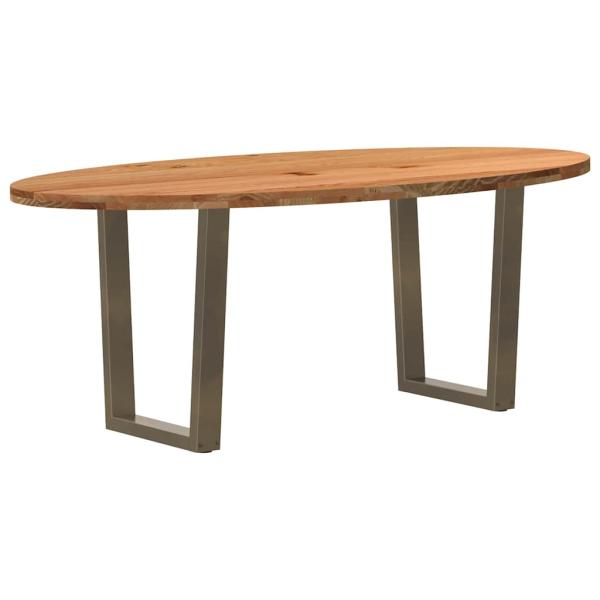 ARDEBO.de - Esstisch Hellbraun 200x100x74 cm Massivholz Eiche Oval