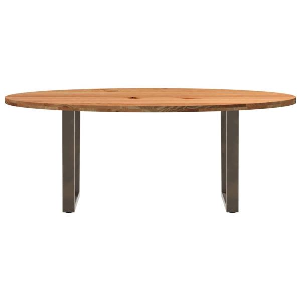 Esstisch Hellbraun 200x100x74 cm Massivholz Eiche Oval